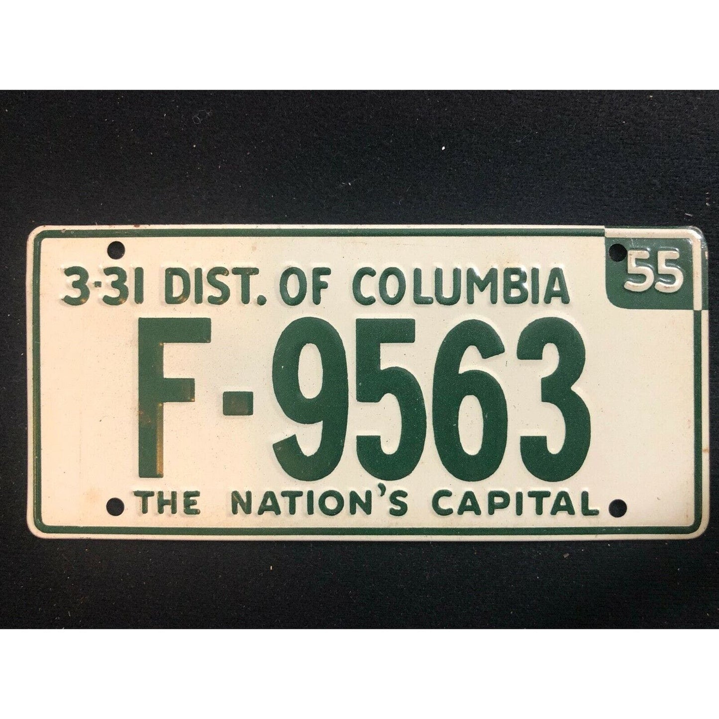 1953-54 Gen. Mills Wheaties Tin Mini Bicycle License Plate District of Columbia