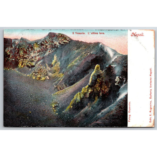 Italian Postcard Vesuvius "The Fast Lava" c1901-1907 NP VGC