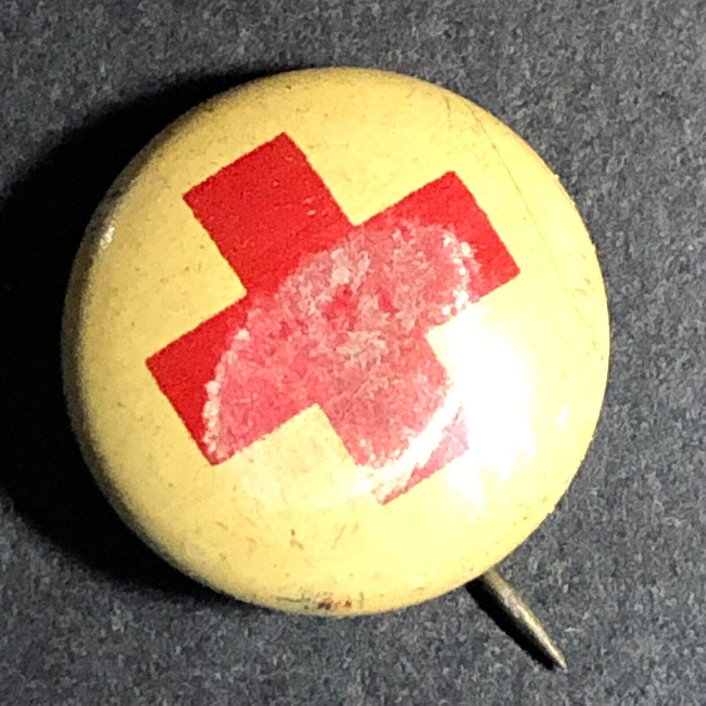 Red Cross 1920's Very Small Steel Pinback Button