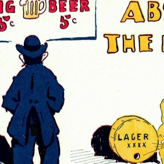 "Absence Makes the Heart.." c1906 Undivided Comic Drinking Humor Postcard