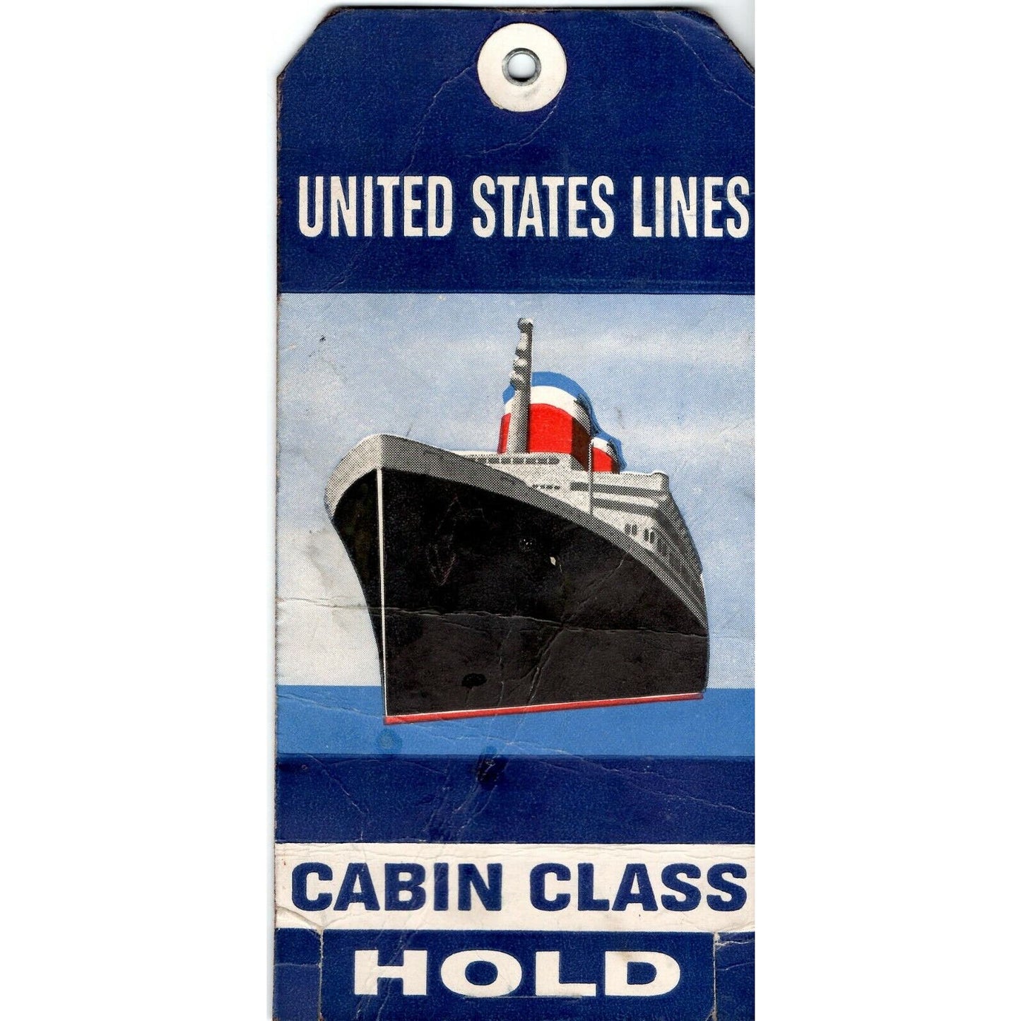 Vintage "United States Lines" Cabin Class Luggage Tag