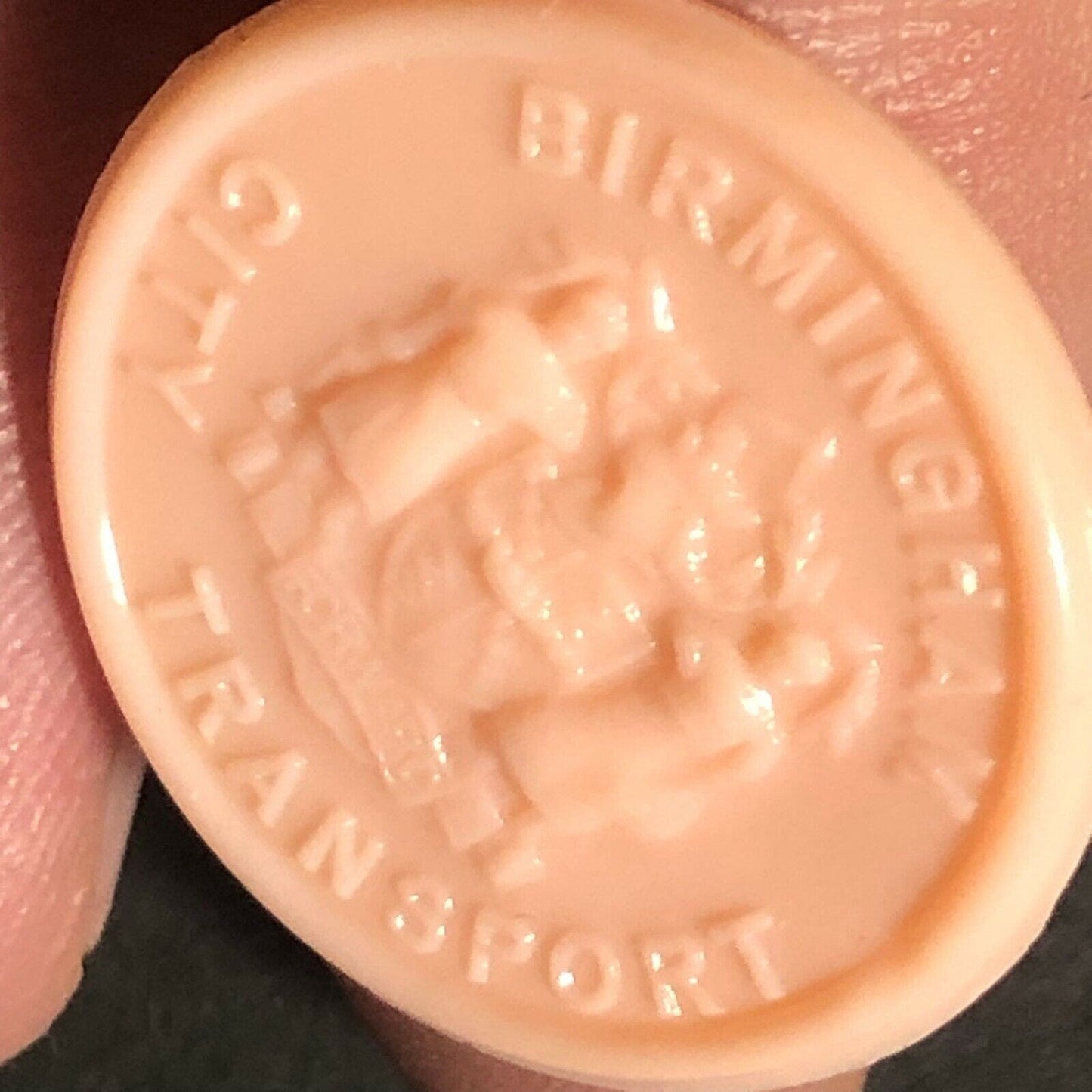 Birmingham City Transport England Plastic Token Yellow/Cream 4D 21mm c50's-60's