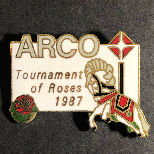 1987 Tournament of Roses ARCO Enameled lapel Pin - Charging Ram