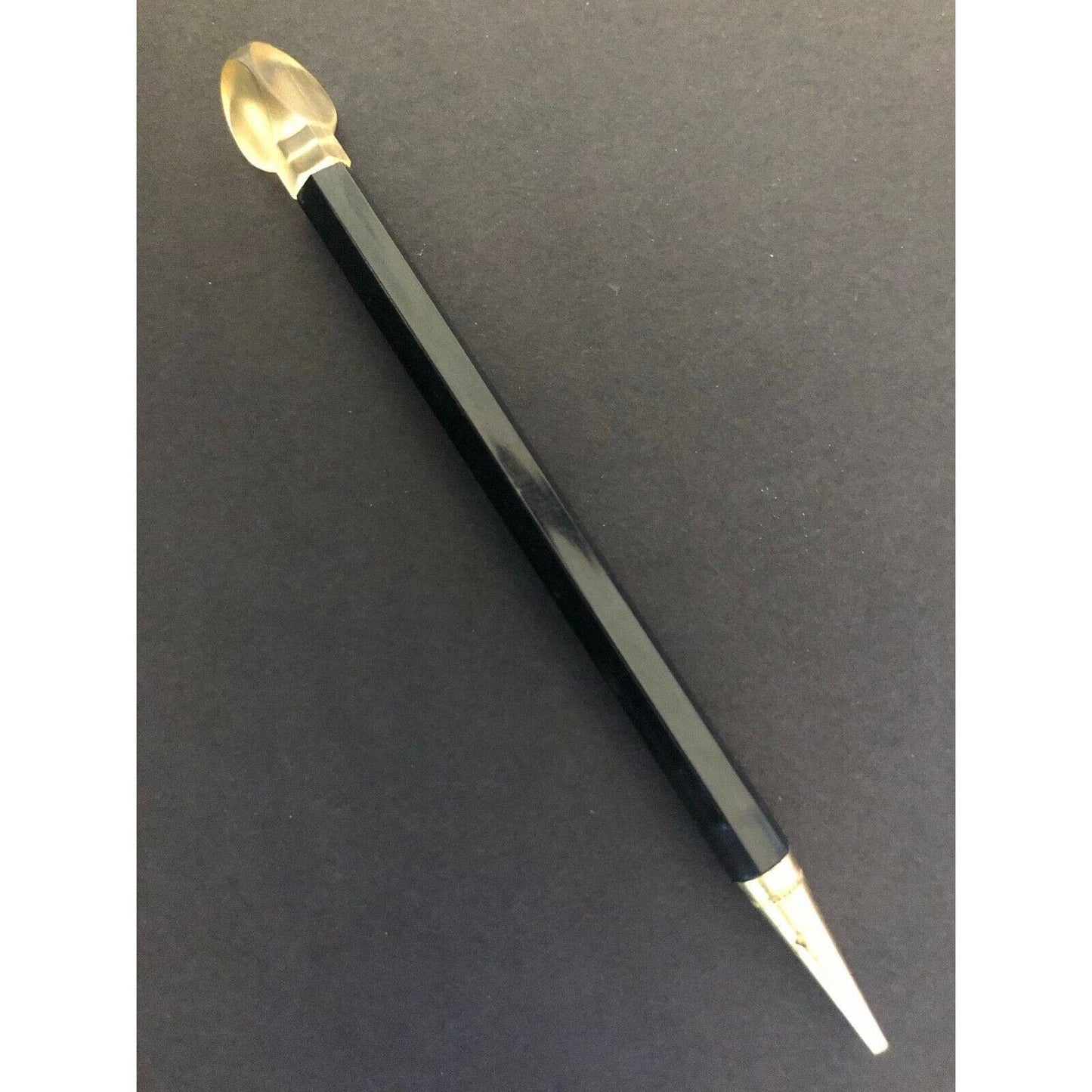 c1970's-80's Pair of Magnetized Pen & Pencil w/ Clear Tri-shaped Prizm Tops