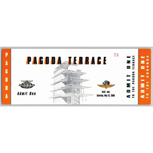 2000 Indy 500 (1st Day Saturday Practice) Pagoda Terrace Unused Ticket IMS #73