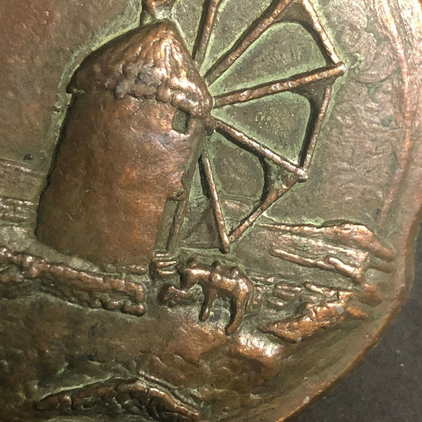 Vintage Beverage Bottle Cap Opener Art "Netros ?" w/ Egret ? Windmill ?