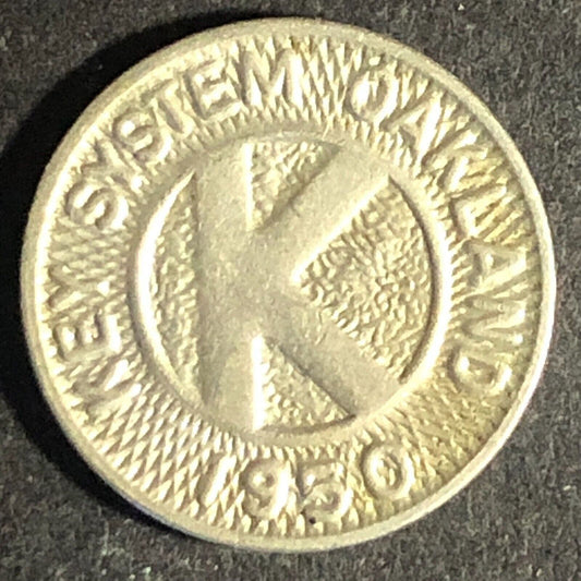 Key System Oakland, CA WM G/F One Local Fare "K" Transit Token 16mm