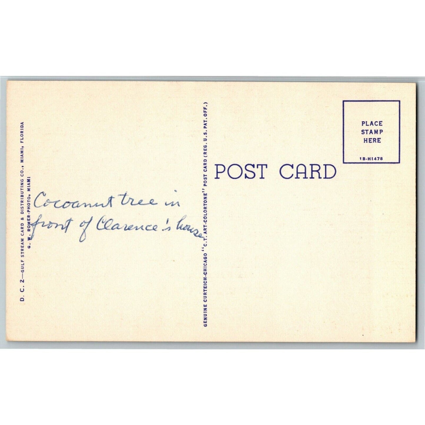c1940's Vintage Linen Fruit Postcard Florida "A Coconut Tree in" -- VGC