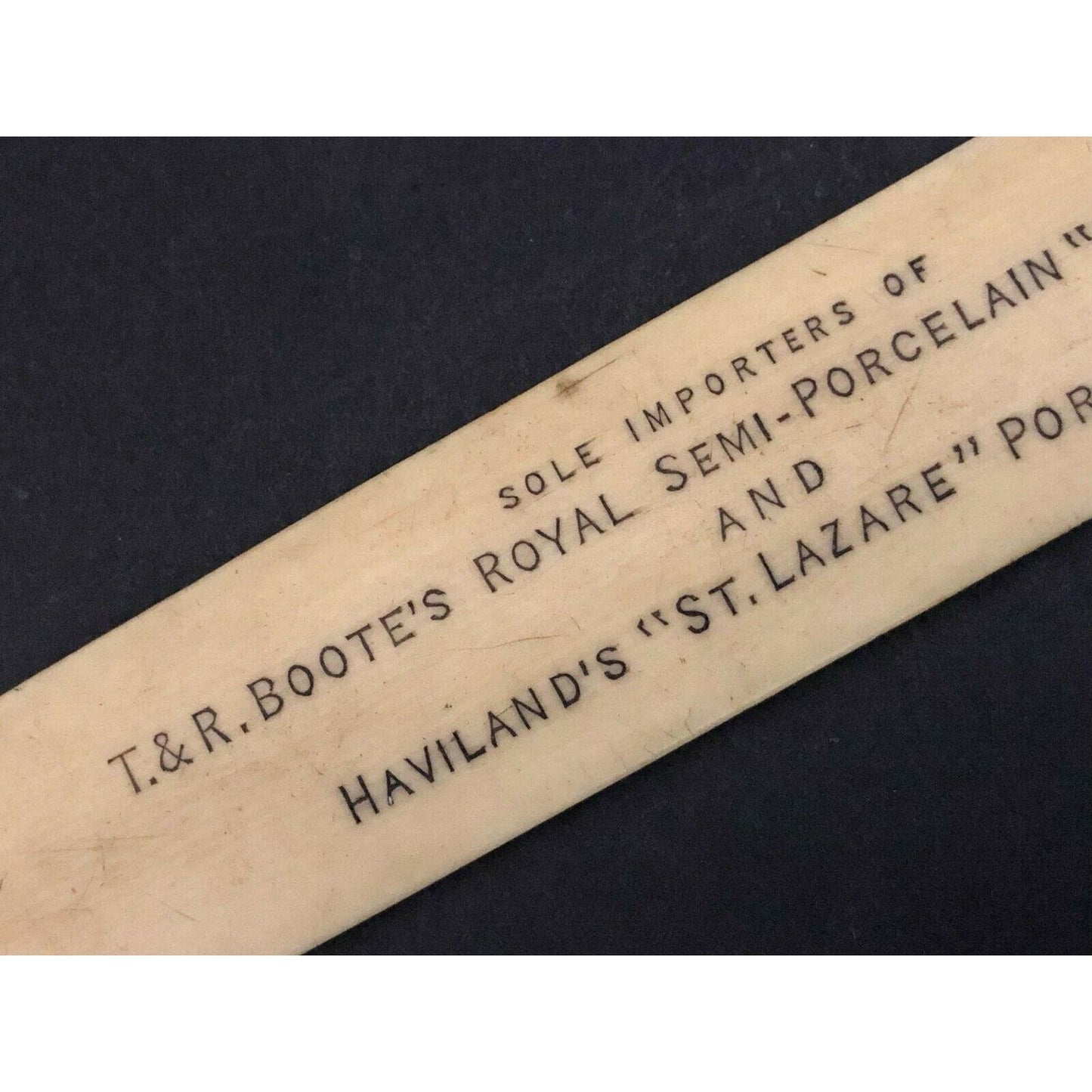 c1895-1905 7.25" Mc Duffee & Stratton Co Boston Adv. Celluloid Letter Opener