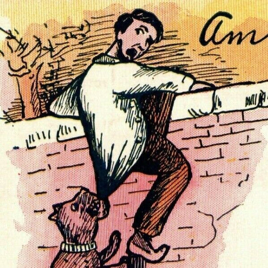 "Am Unavoidably Detained" Dog Bite c1905 Undivided Unposted Comic Humor Postcard