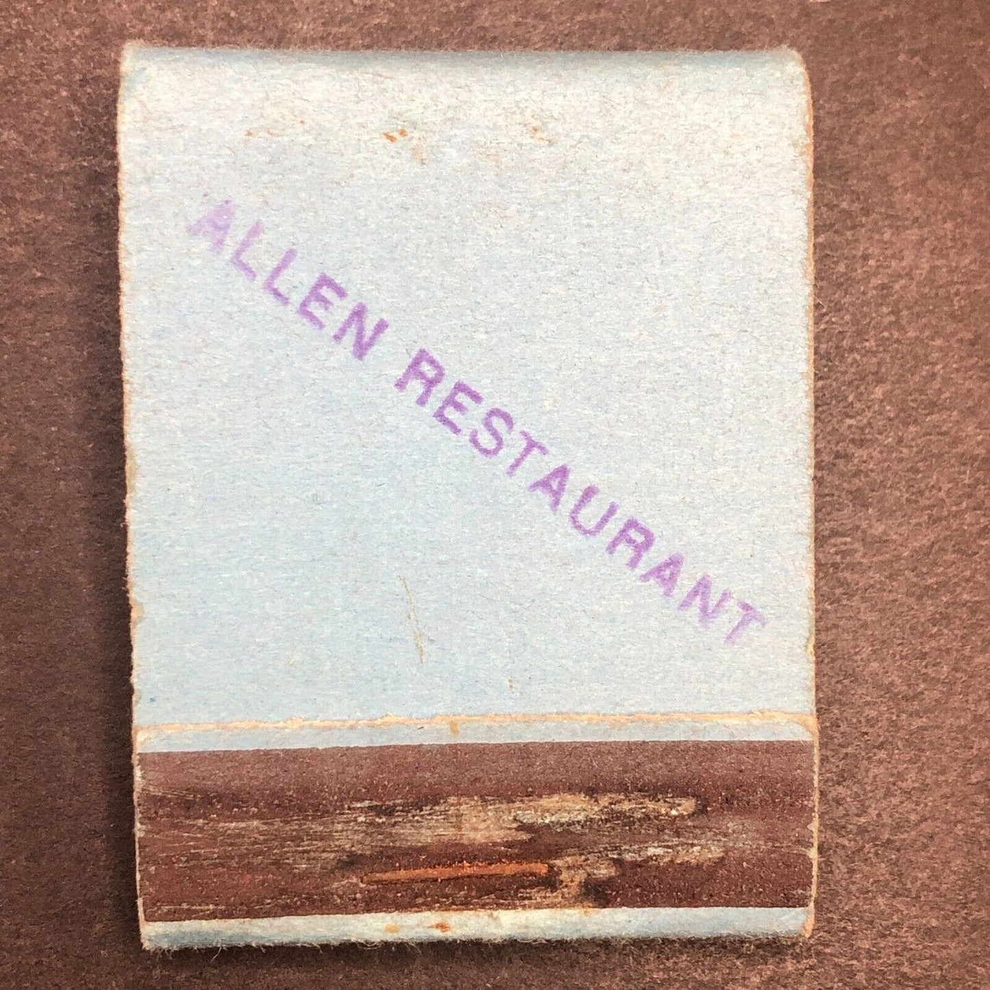 Allen Restaurant Half Full (-10) Matchbook (Location ?) c1940's-50's