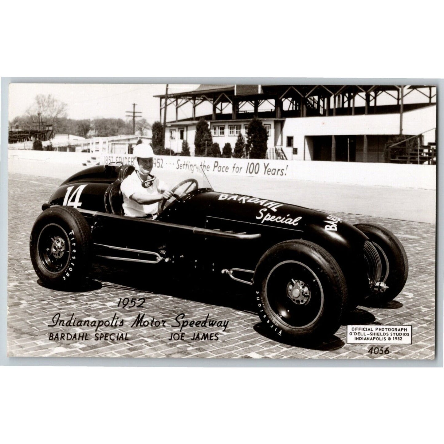 Indy 500 RPPC Postcard "1952 Joe James" Official Race Photo Unposted VG
