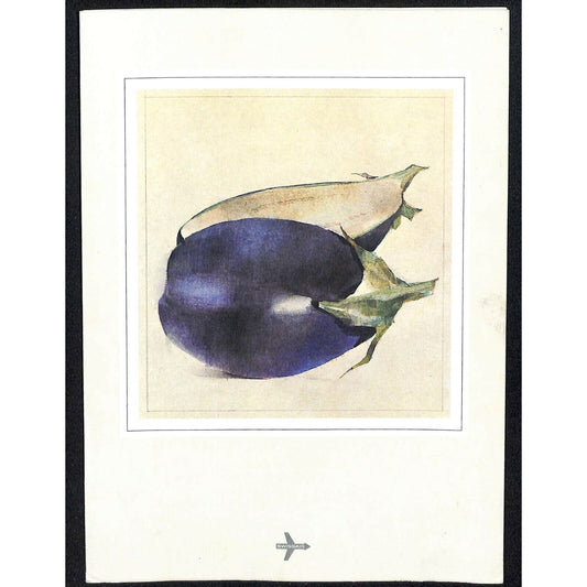 c1980 Swissair Menu Zurich - Santiago Economy Class w/ Eggplant Cover Art