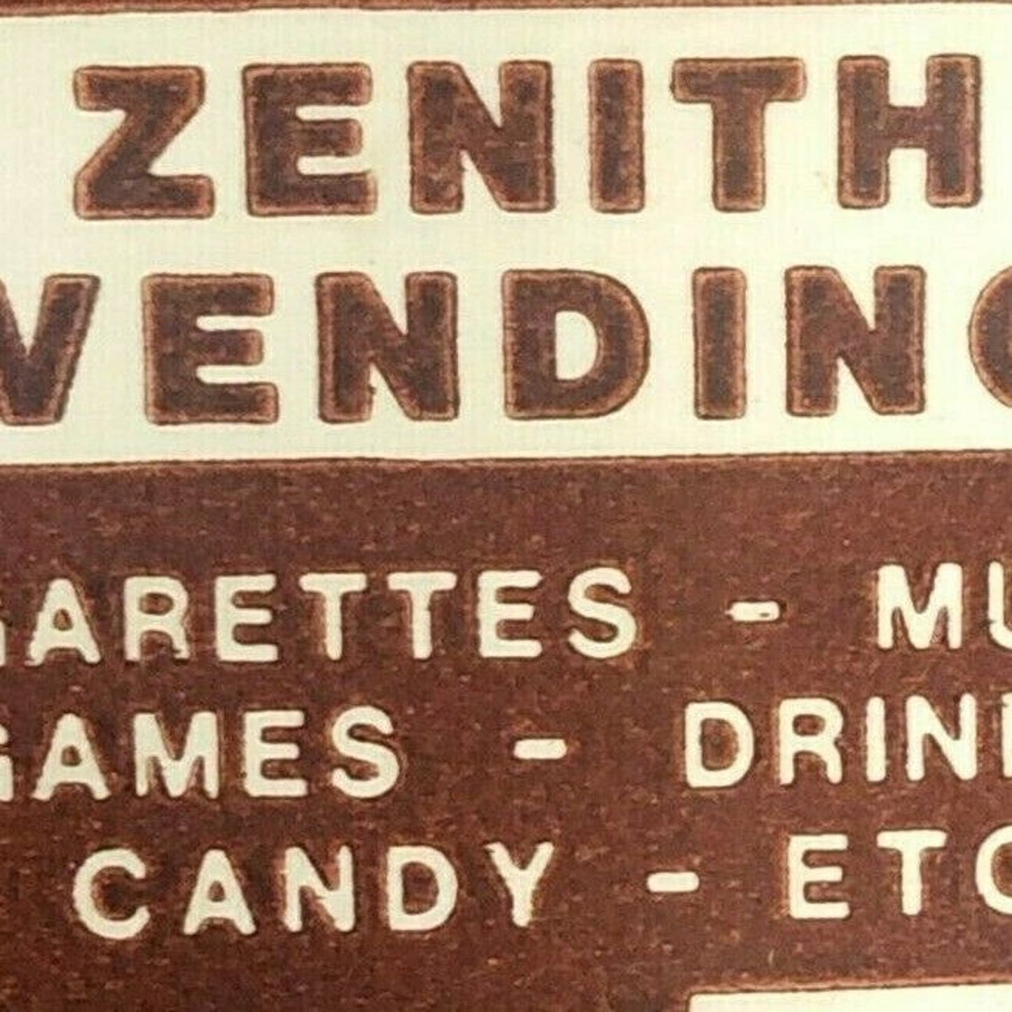 Vintage c1970's Full Matchbook "Zenith Vending" "Chicagoland's Largest"