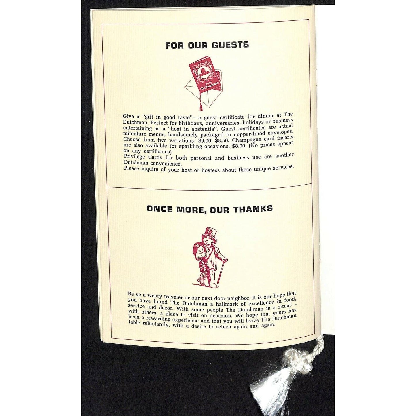 c1970's-80's Kunz's The Dutchman Restaurant Menu Louisville, KY 12pp VGC