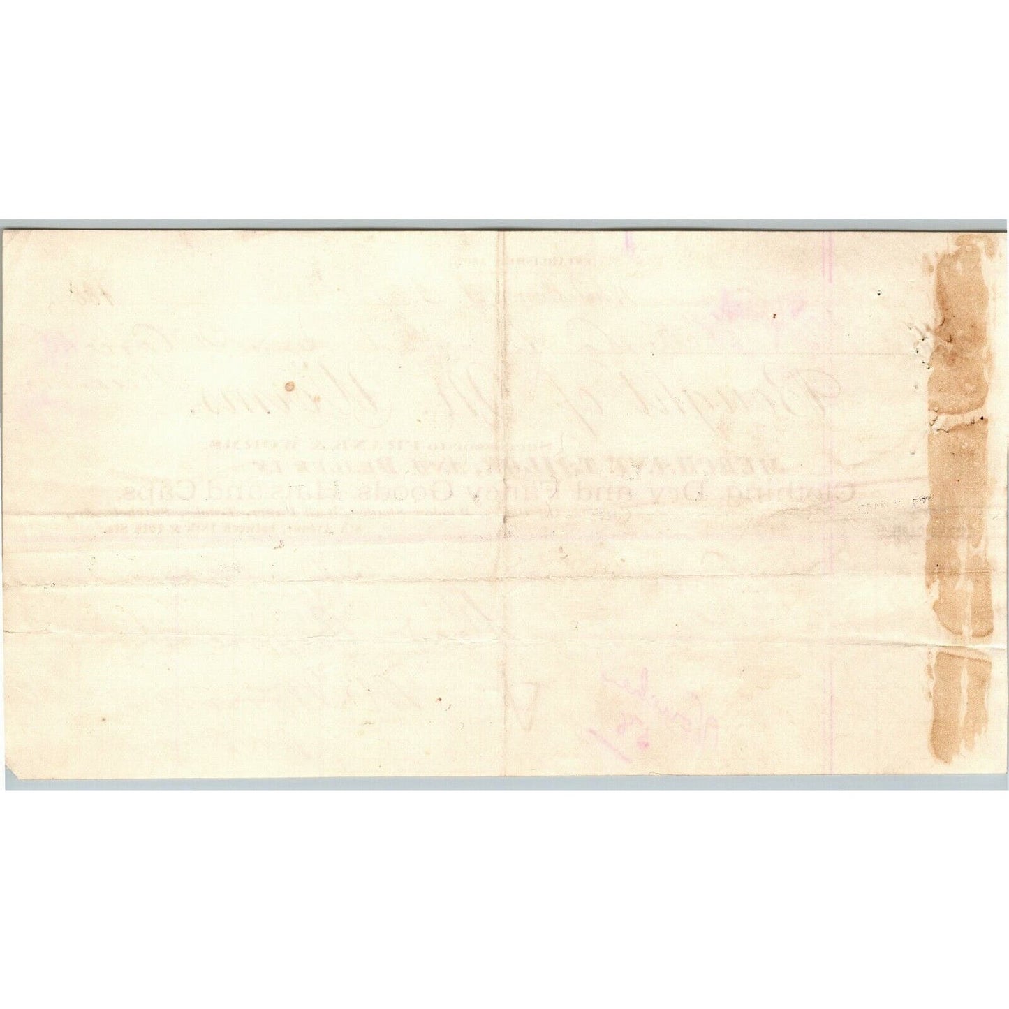 Whitestone, LI NY c1886 Letterhead - M. Worms Tailor Clothing Hats Caps 8th Ave