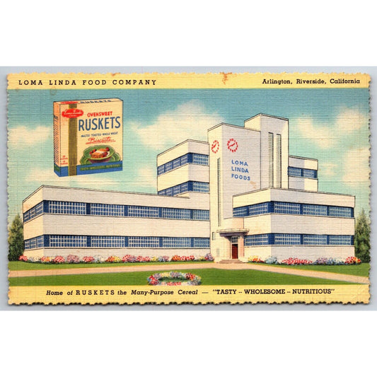 Loma Linda Food Co. "Ruskets" Cereal Advertising Postcard Scarce NP c1940's VGC
