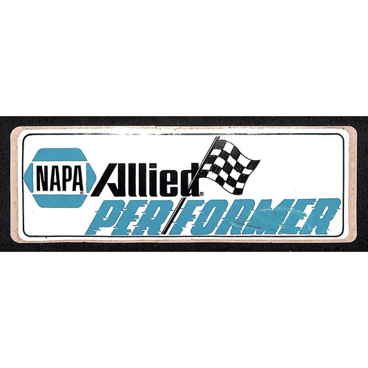 Napa Allied Performer Racing Auto Sticker Decal w/ Checkered Flag c1970