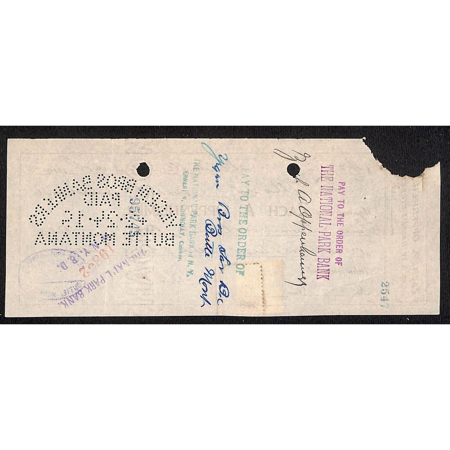 Zach A Oppenheimer / Leys Jewelry Butte, MT 1918 $422.57 Promissory Note