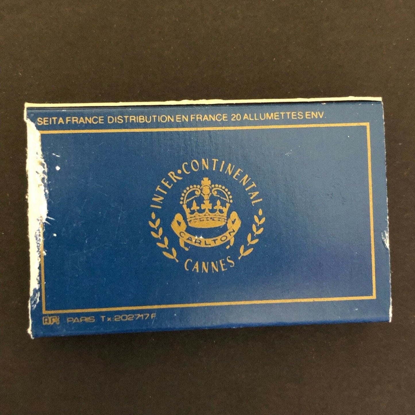 c1970's-80's Wooden Matchbox Matchbook - Carlton Inter Continental Cannes