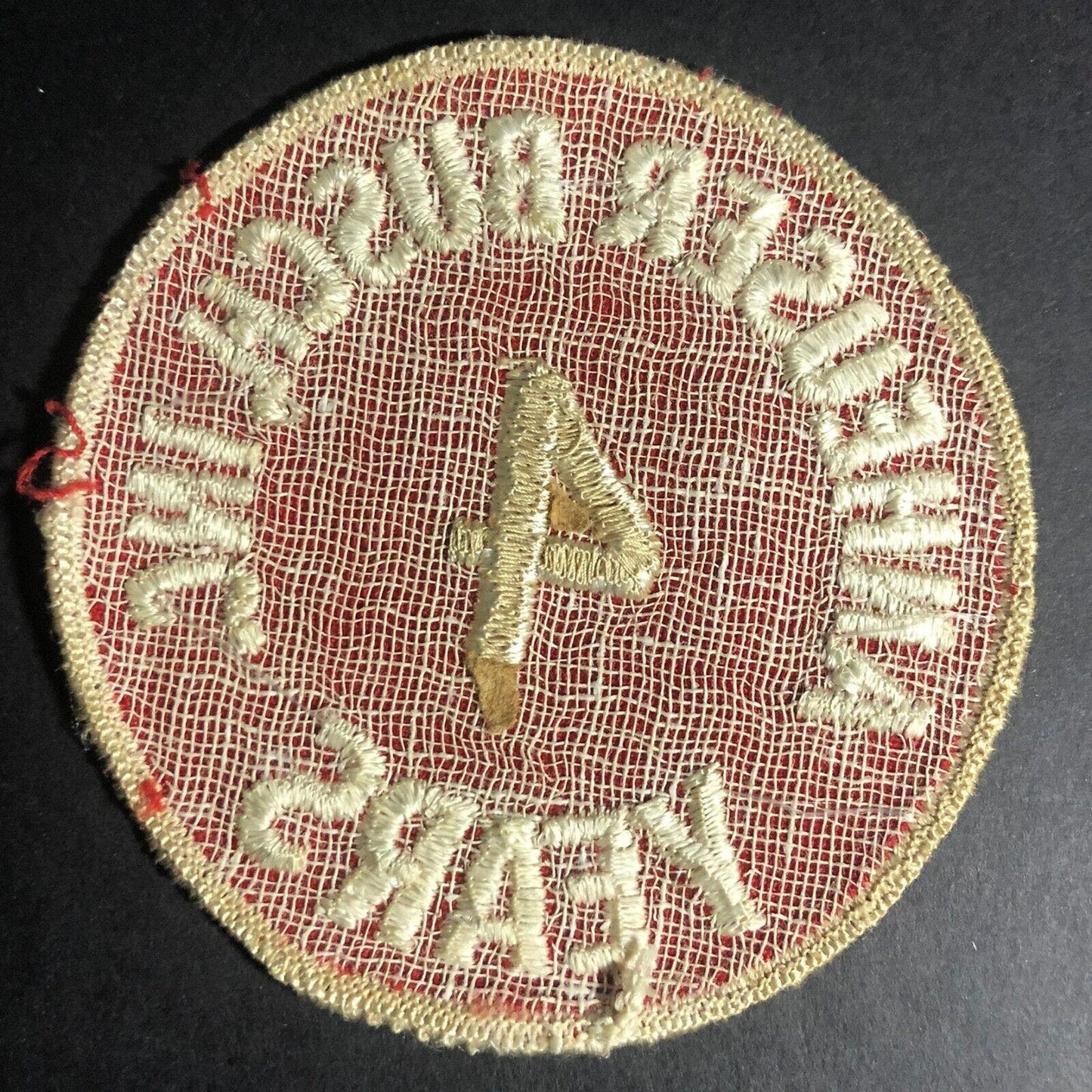 Anheuser Busch 4 Years Vintage Employee Embroidered Patch c1960's-70's