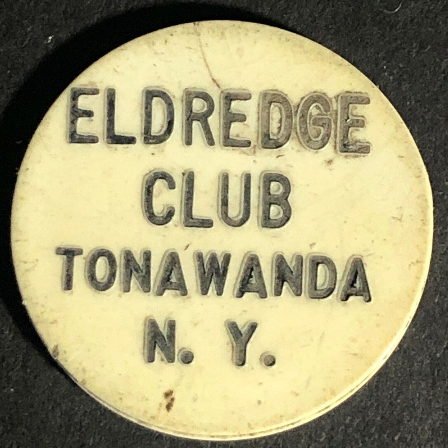 Eldredge Club Tonawanda, NY Plastic G/F 10c In Trade Token c1960's-70's 22.4mm