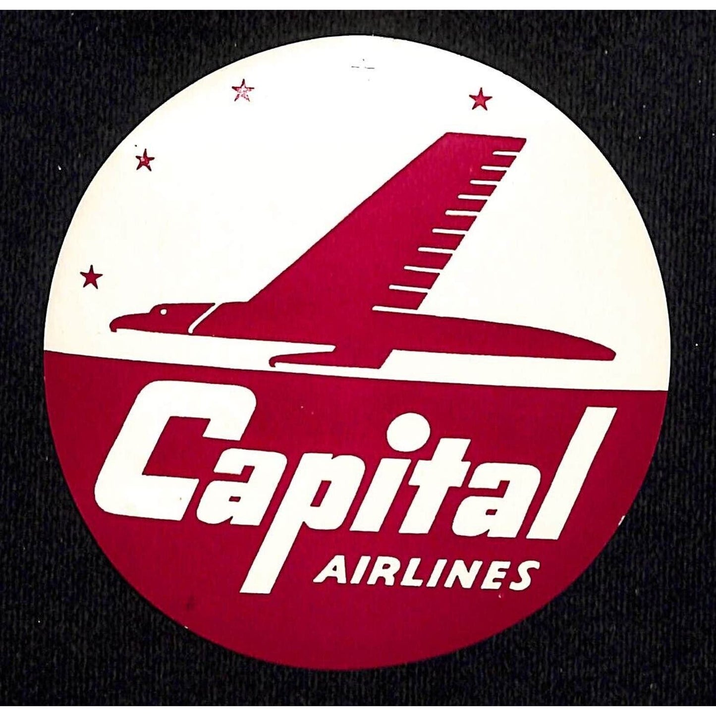 Capital Airlines (1948-61 Washington, DC) Luggage Label Bird / Plane Wing