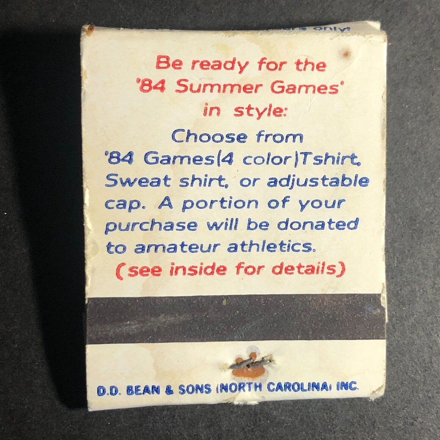 "Be Ready for the 1984 Games" Mail-in Offer Nearly Full (-1) Matchbook