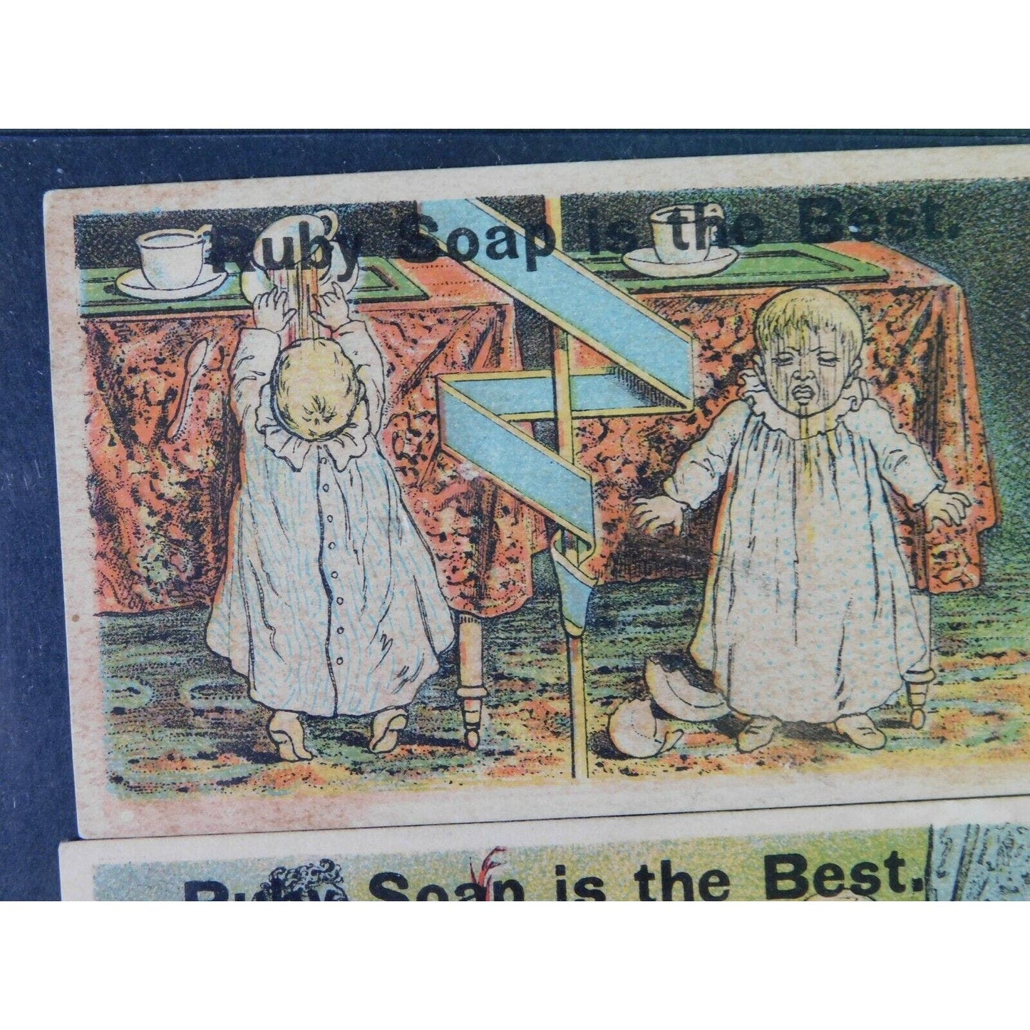 Group Of 3 Victorian Advertising Trade Cards - Ruby Soap - "Is The Best"
