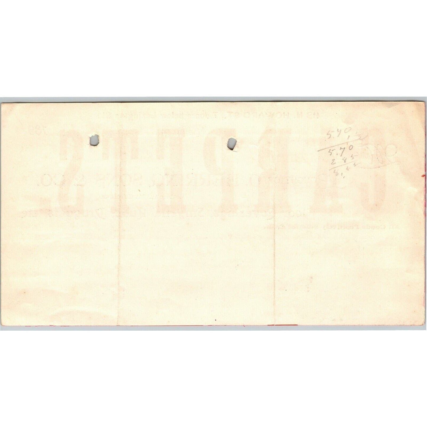 1896 Letterhead O. Herring, Sons & Co. Carpets Rugs Baltimore - Ephraim Baker*