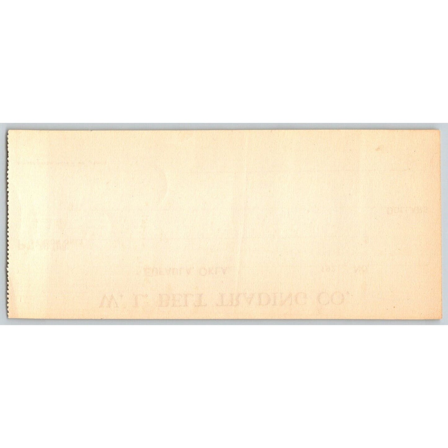 Eufaula Oklahoma 1920-1929 W.L. Belt Trading Unused Bank Check VGC No Folds
