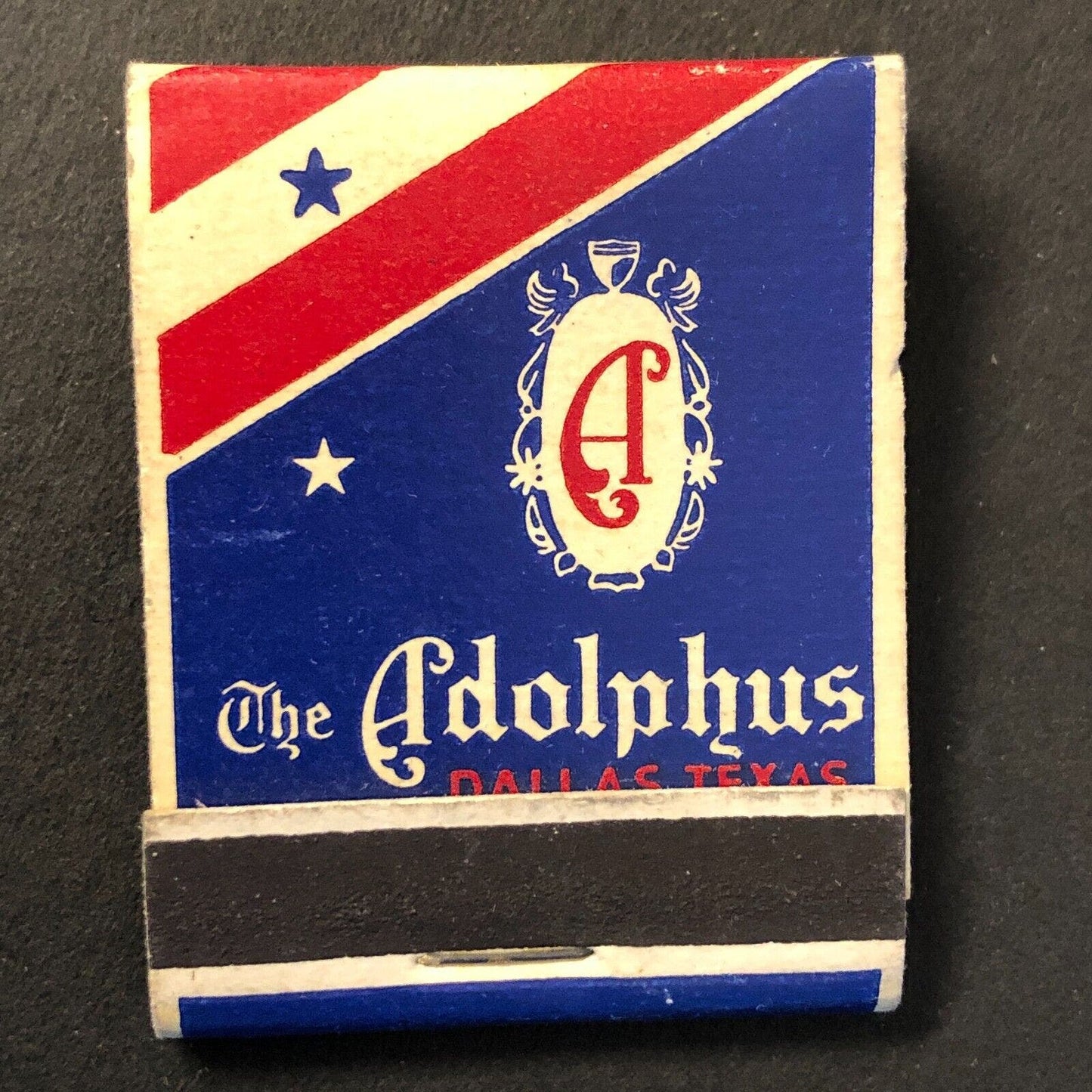 Adolphus Hotel Dallas (Busch) Vintage Full Matchbook c1930's-40's Flag Scarce