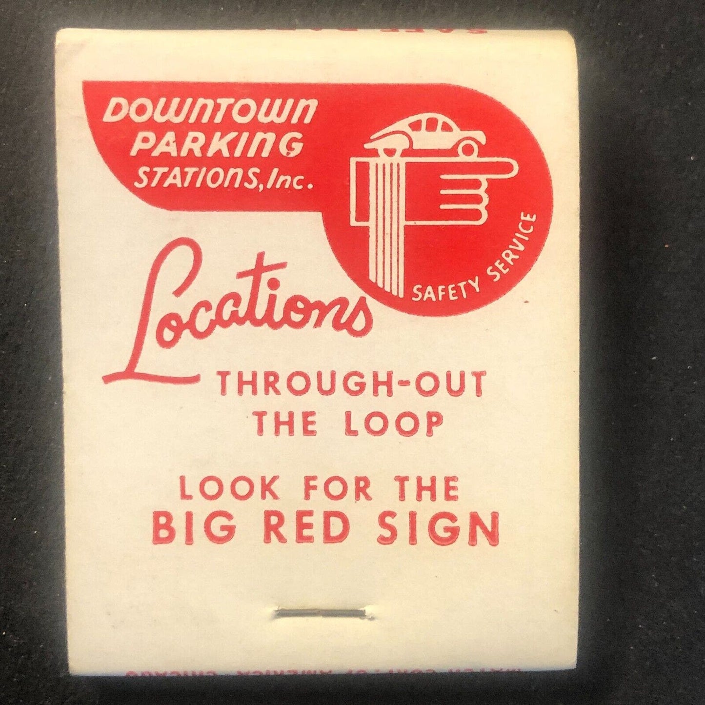 Downtown Parking Stations Inc Chicago Vintage Full Matchbook c1940's-50's Scarce