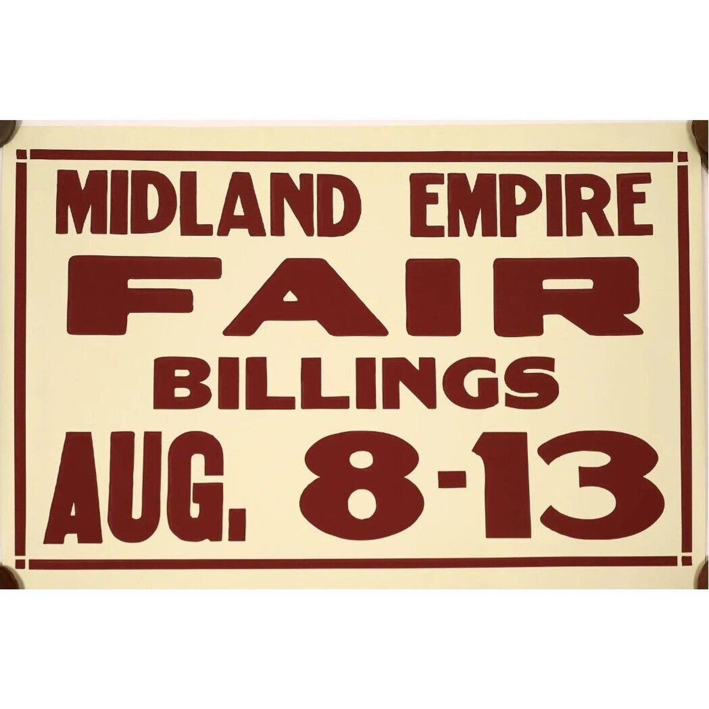 Lg. Vintage Poster - Midland Empire Fair Billings Aug 8-13 (1949) on HD Canvass