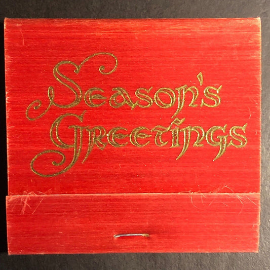 Black Angus Restaurant Springfield, IL "Season's Greetings" Matchbook c1974-84