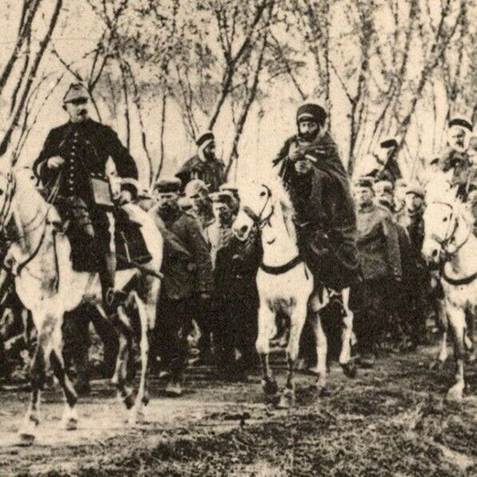 c1914 RPPC* French Military Postcard Morocco Spahis Escorting Prisoners
