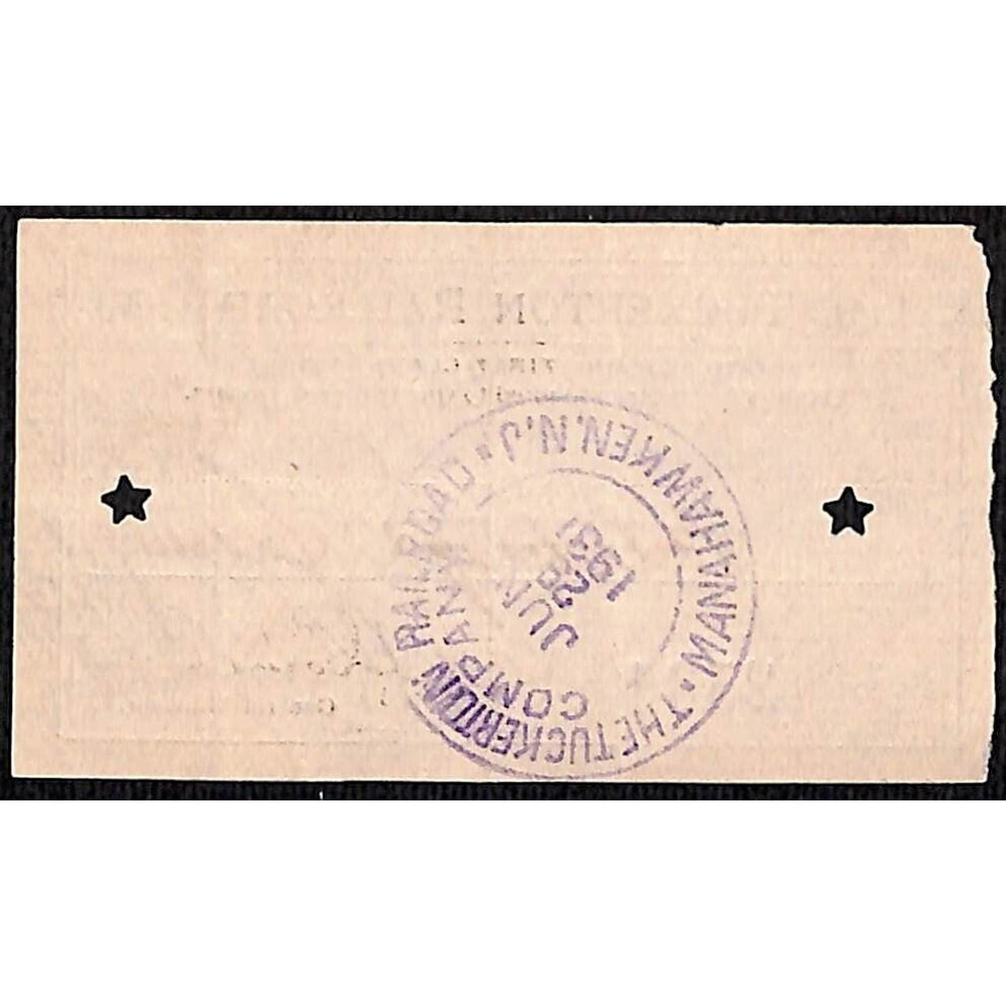 1931 Tuckerton Railroad First Class Ticket Manahawken, NJ Scarce #2534