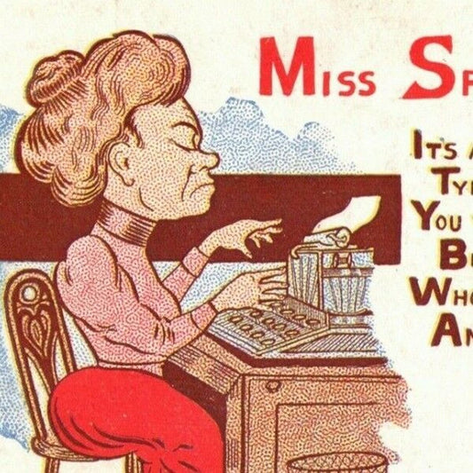 "Miss Spellembad" c1905 Vintage Undivided Unposted Comic Humor Postcard