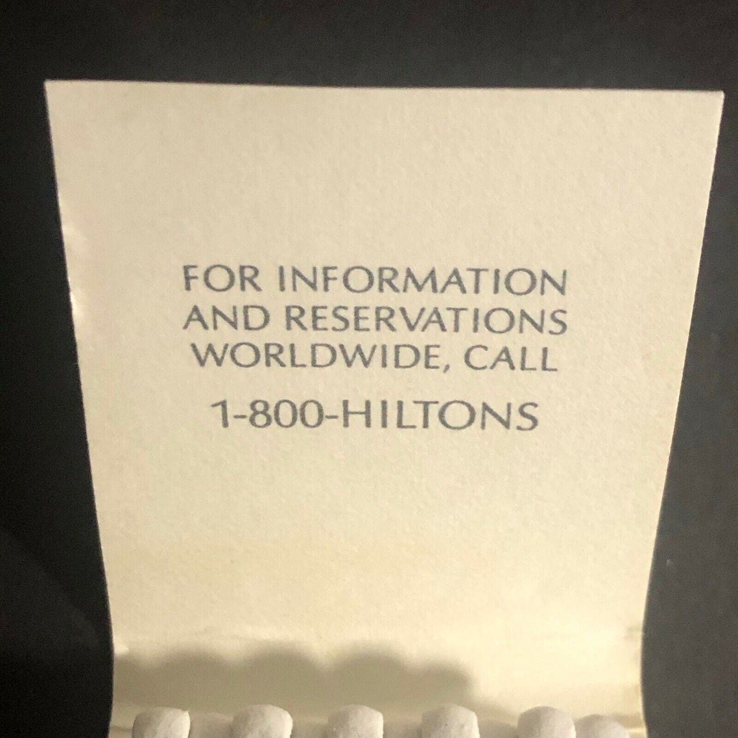 Vintage c1970's-80's Full Matchbook "Hilton" (Hotels)