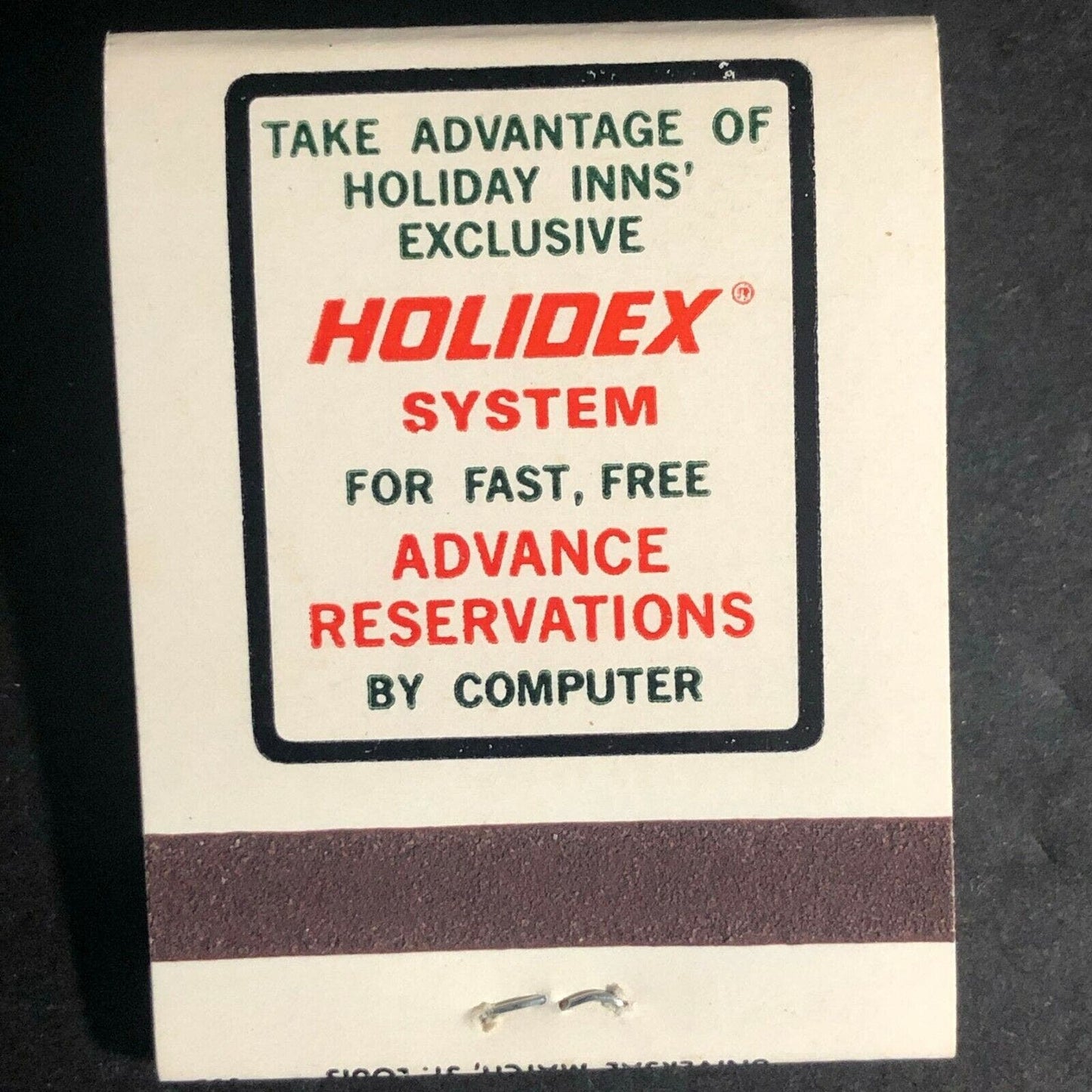 Vintage c1970's Full Matchbook "Holiday Inn" Holidex Computer Chicago Hillside
