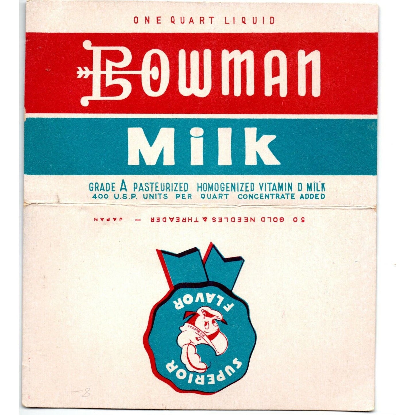 c1940's Vintage Advertising Hand Sewing Needles Book Bowman Milk - Chicago, IL