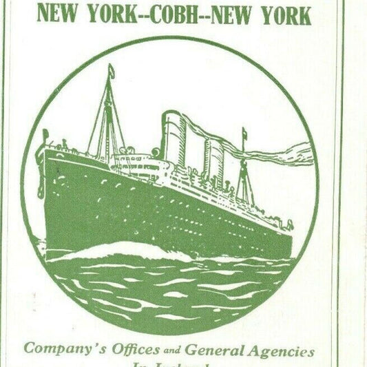 North German Lloyd Cruise Line Rates To and From Ireland - Tri-Fold One Sheet
