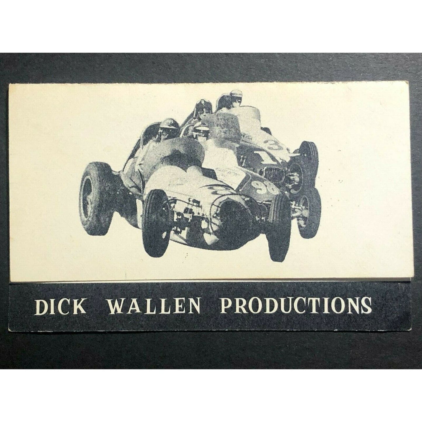 c1960's Folded Business Card - Dick Wallen Racing Photographer Arcadia, CA