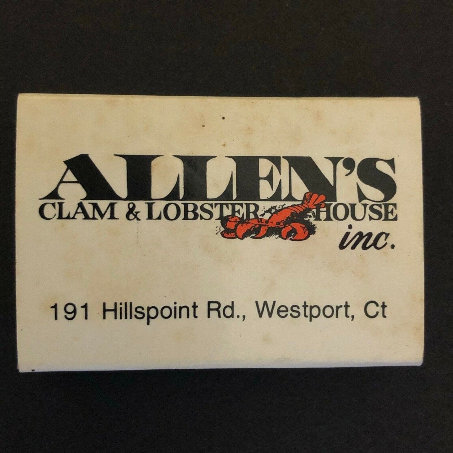 c1980's Wooden Matchboxes Matchbooks "Allen's Clam & Lobster House" Westport, CT