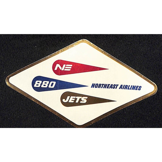 Northeast Airlines NE 880 Jets Airline Peel-Back Sticker Gold Foil VGC