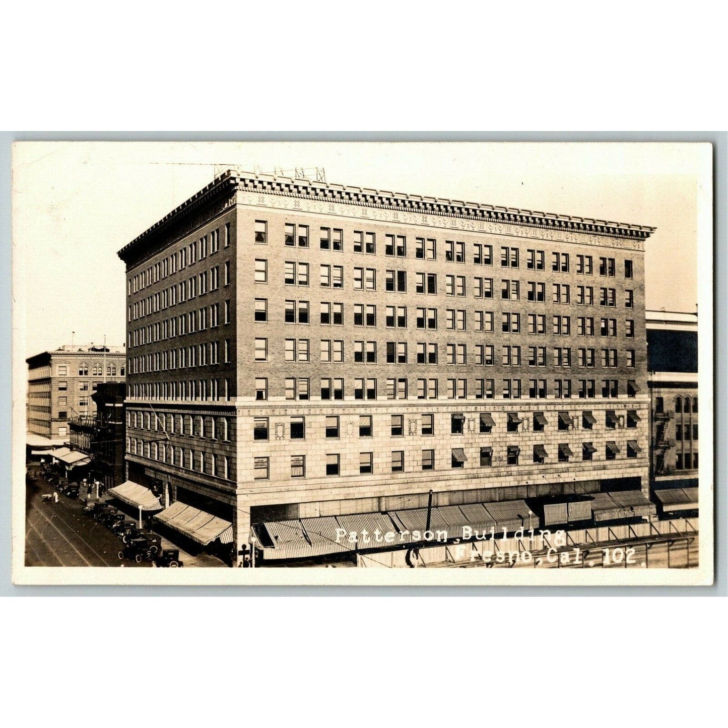 Vintage c1923-25 RPPC Postcard "Patterson Building, Fresno, Calif"