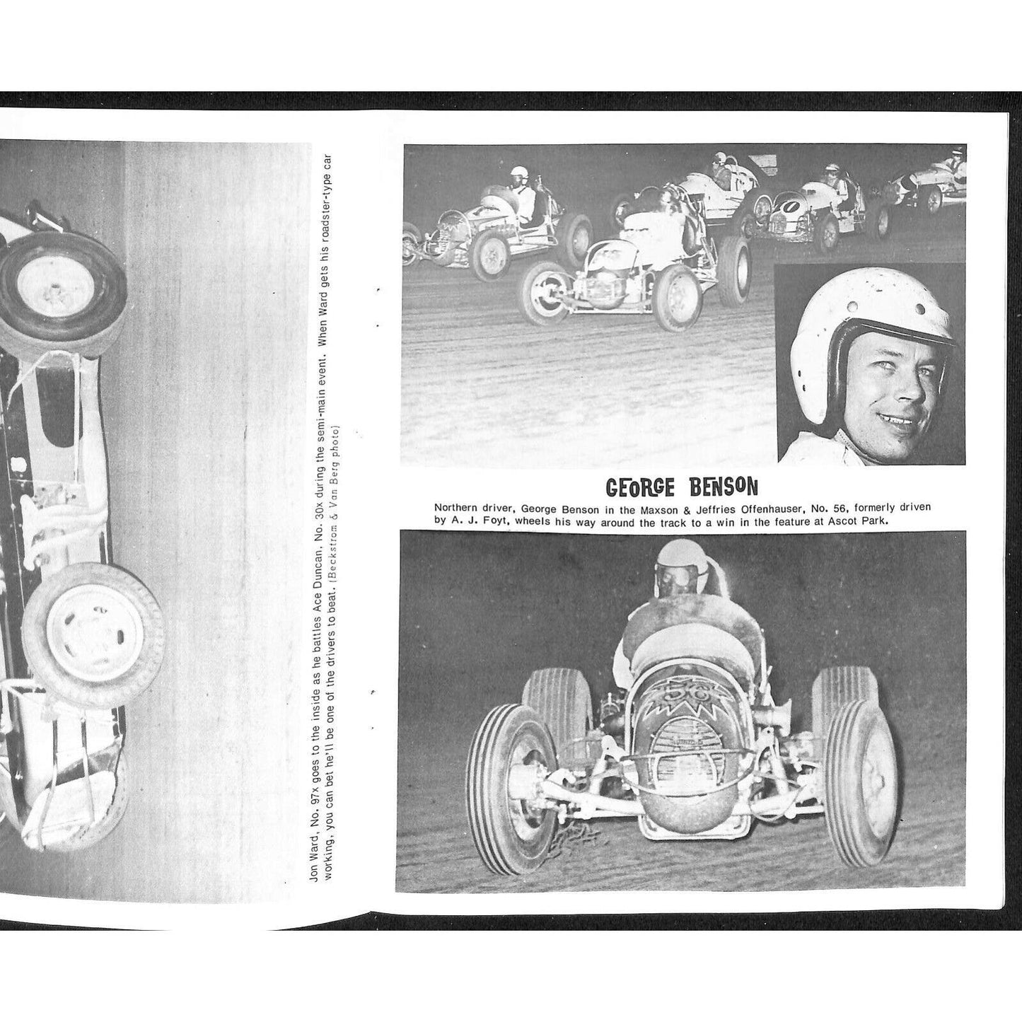 Scarce 9/3 1966 Sprint Car Auto Racing CRA Program Whiteman Speedway 16pp.