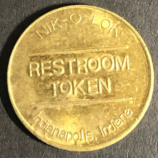 16.5mm Nik-O-Lok Indianapolis, IN Brass Restroom Token - Fauver Collection