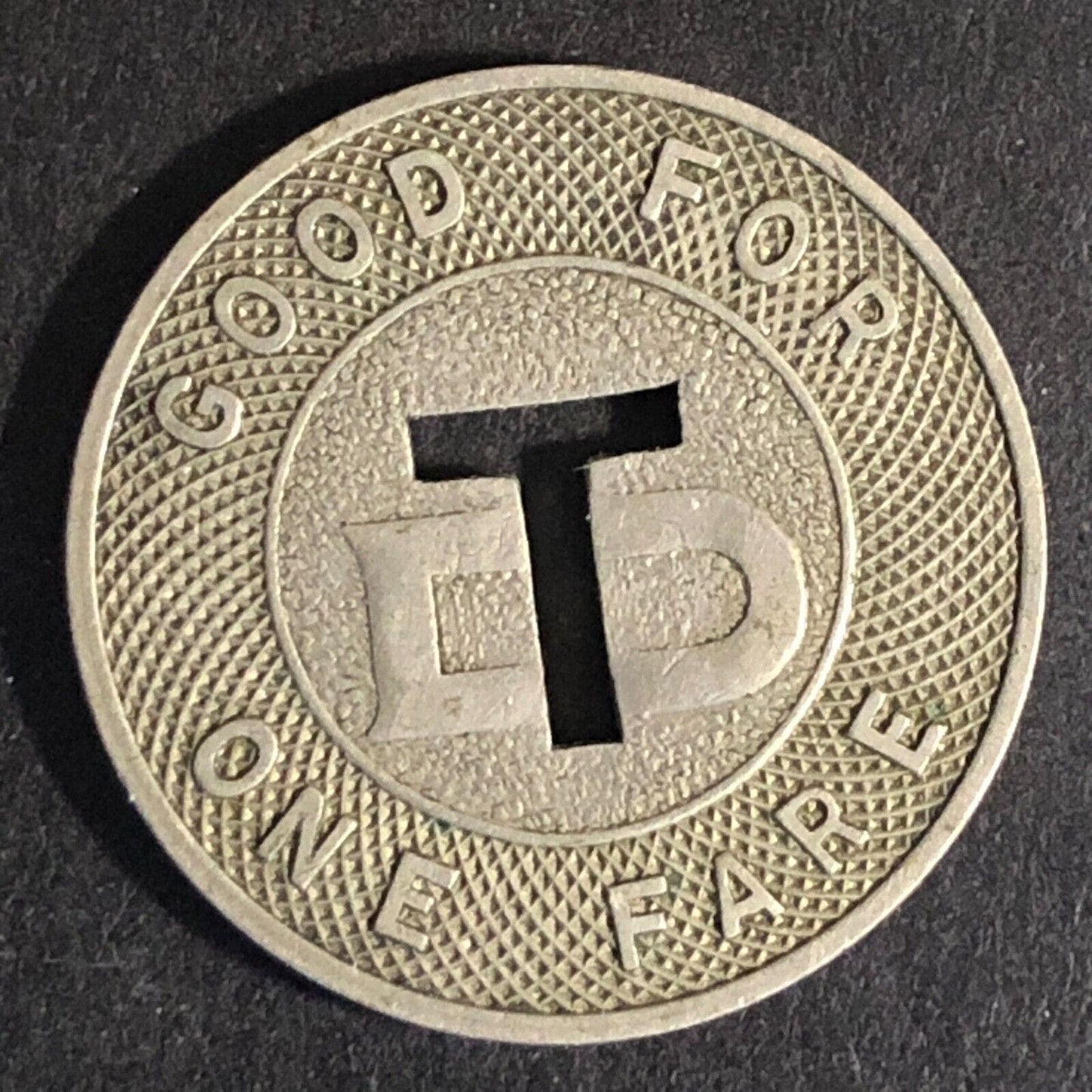 Dixie Traction Company (Erlanger, KY) WM G/F One Fare Transit Token c1946 23mm