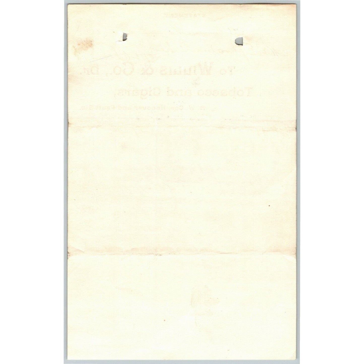 1895 Letterhead Willis & Co. Tobacco Cigars Baltimore - Ephraim Baker*